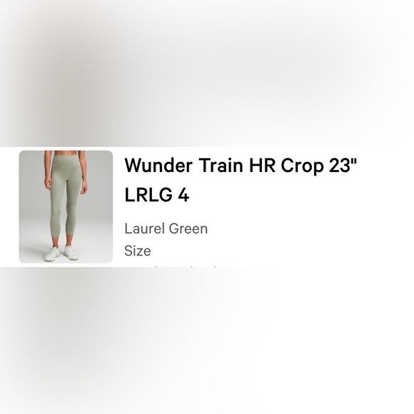Lululemon Wunder Train high-rise 23 inch crop legging -size 4, laurel green - Picture 3 of 7